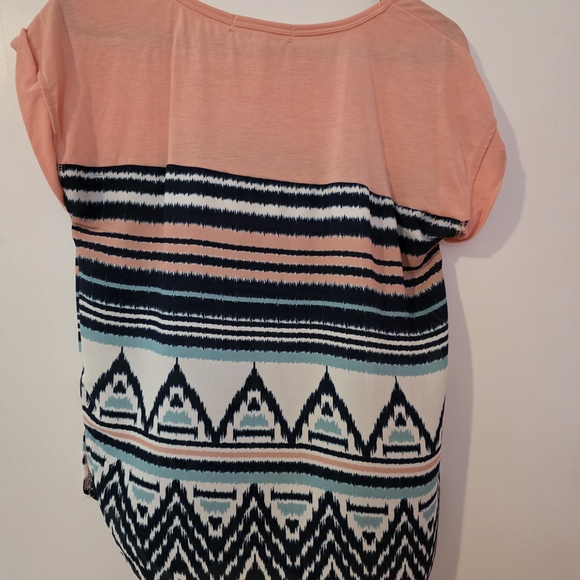 Pink and Black Patterned Women's Top - Picture 3 of 3